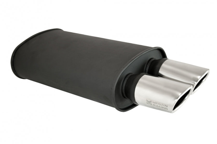 Universal Exhaust O-VA Muffler Black (Dual Oval Tips) - MR-MU-OVA-B - MR-MU-OVA-B