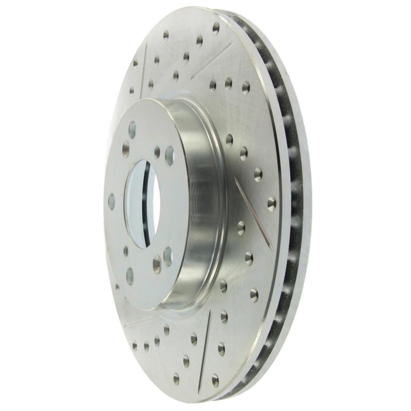 StopTech Select Sport Drilled and Slotted Brake Rotor; Front Right