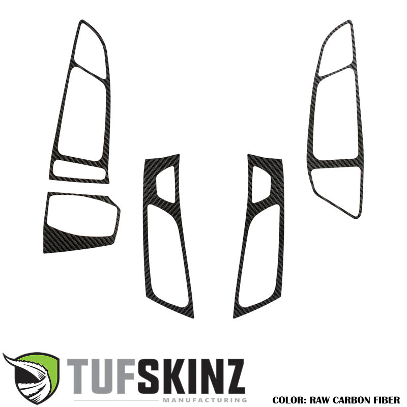 Tufskinz Interior Air Vents Accent Trim Fits 16-18 Ford Focus RS 5 Piece Kit in Raw Real Carbon Fiber