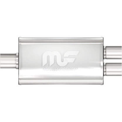Straight-Through Performance Muffler; 2.25/2in. Center/Dual; 3.5x14x7 Body