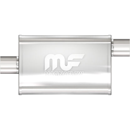 Straight-Through Performance Muffler; 3in. Offset/Center; 4x14x9 Body