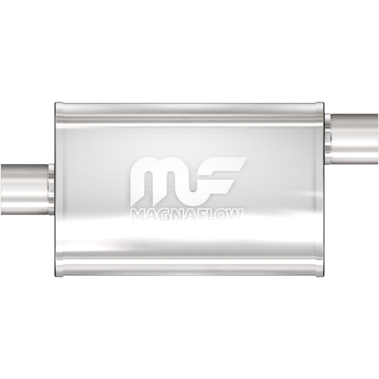 Straight-Through Performance Muffler; 3in. Offset/Center; 4x14x9 Body