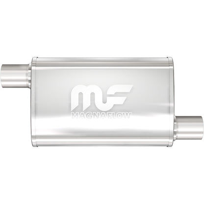 Straight-Through Performance Muffler; 2.25in. Offset/Offset; 4x14x9 Body