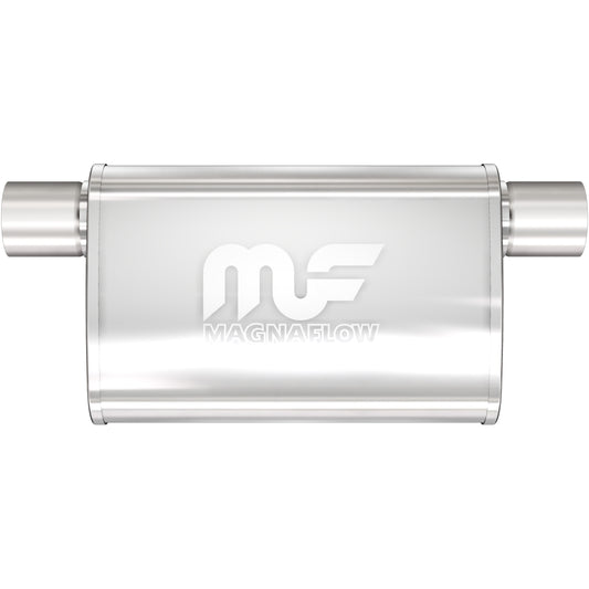 Straight-Through Performance Muffler; 2.5in. Offset Same Side; 4x11x9 Body