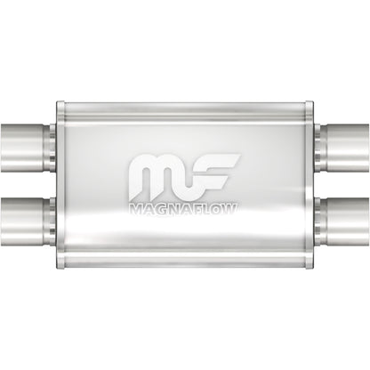 Straight-Through Performance Muffler; 2.25in. Dual/Dual; 4x14x9 Body