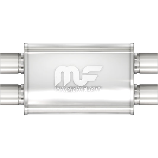 Straight-Through Performance Muffler; 2.25in. Dual/Dual; 4x14x9 Body