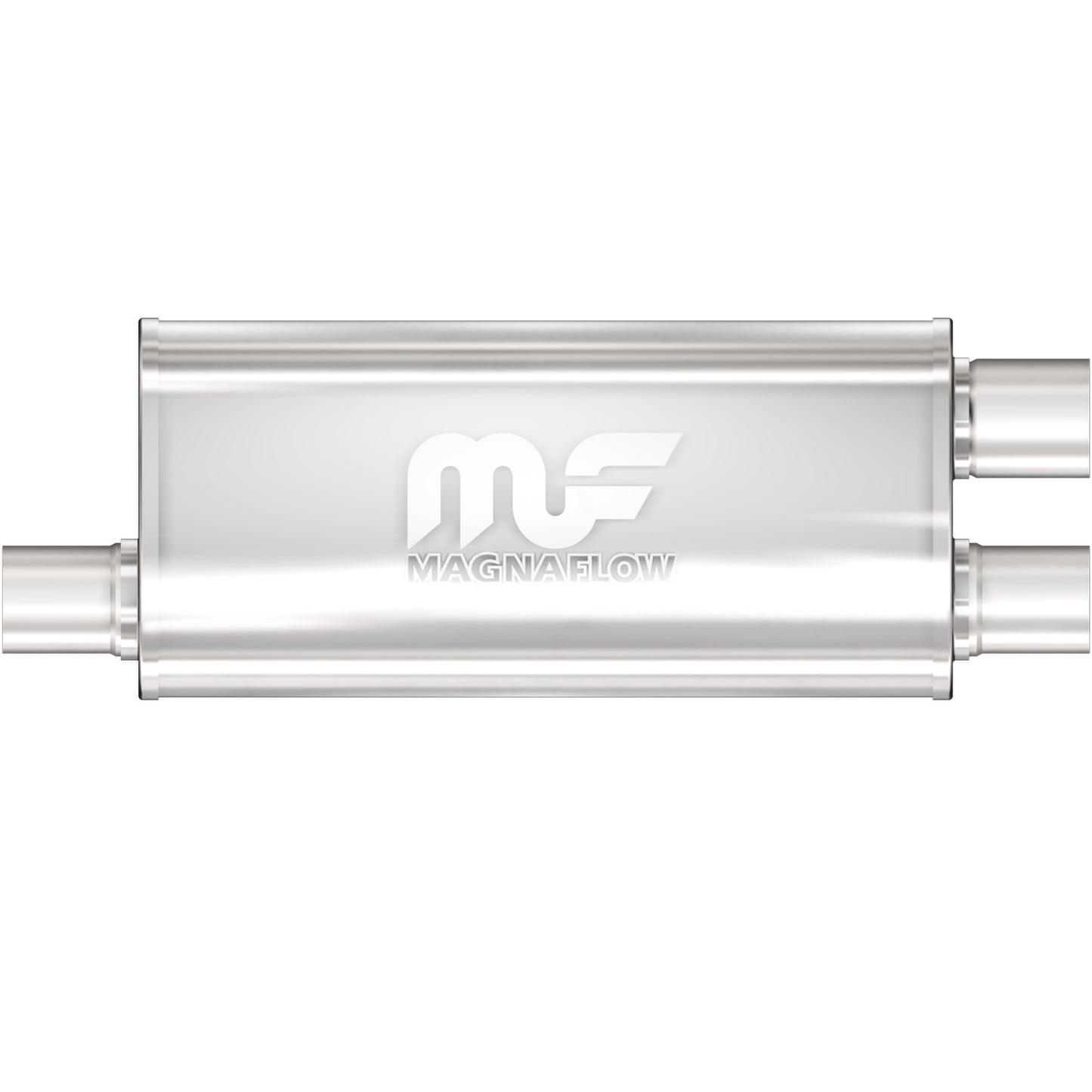 Straight-Through Performance Muffler; 2.5in. Offset/Dual; 5x18x8 Body