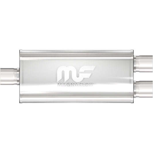 Straight-Through Performance Muffler; 2.5in. Center/Dual; 5x18x8 Body