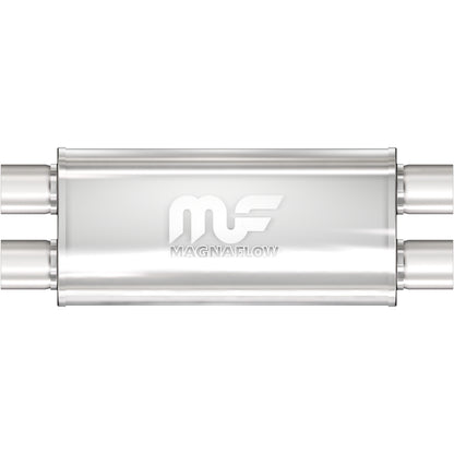 Straight-Through Performance Muffler; 3in. Dual/Dual; 5x18x8 Body