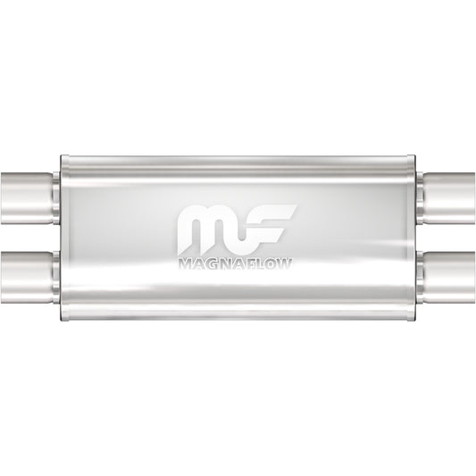 Straight-Through Performance Muffler; 3in. Dual/Dual; 5x18x8 Body