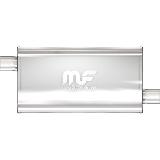 Straight-Through Performance Muffler; 3in. Offset/Offset; 5x22x11 Body