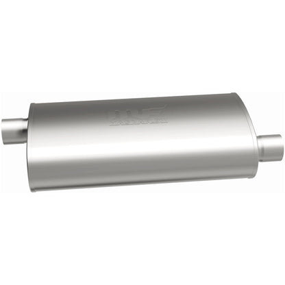 Straight-Through Performance Muffler; 3in. Offset/Offset; 5x22x11 Body