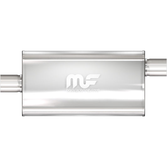 Straight-Through Performance Muffler; 2.5in. Offset/Center; 5x22x11 Body