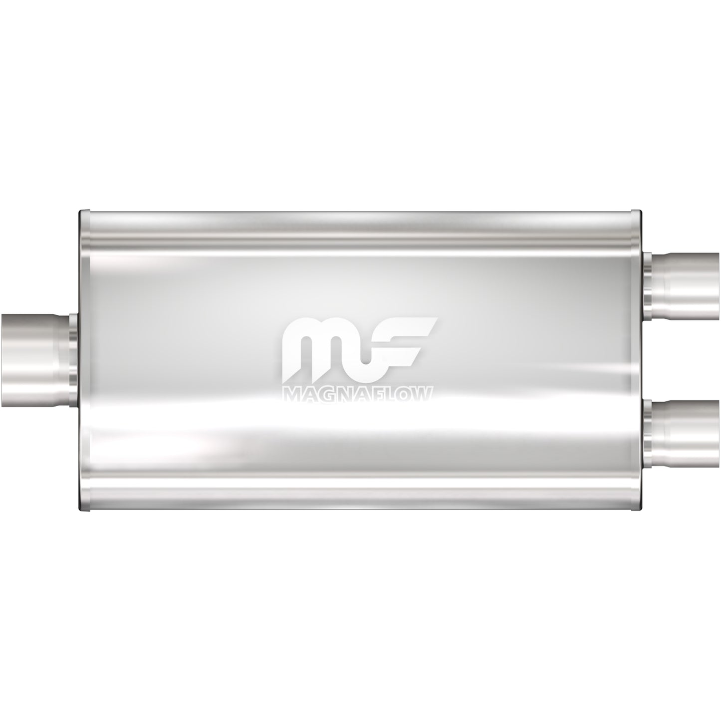 Straight-Through Performance Muffler; 3.5/2.5in. Center/Dual; 5x22x11 Body