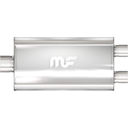 Straight-Through Performance Muffler; 3.5/3in. Center/Dual; 5x22x11 Body