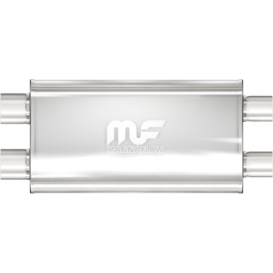 Straight-Through Performance Muffler; 3in. Dual/Dual; 5x22x11 Body