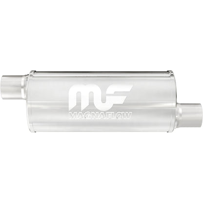 Straight-Through Performance Muffler; 2.25in. Offset/Offset; 6x14x6 Body