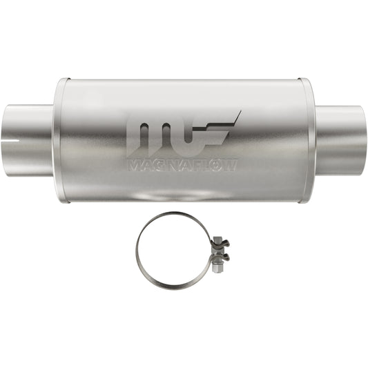 Straight-Through Performance Muffler; 4in. Center/Center; 7x7x14 Body