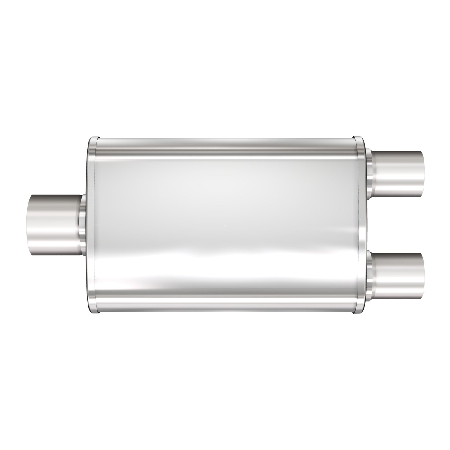 Multi-Chamber Performance Muffler; 2.25/2in. Center/Dual; 4x14x9 Body