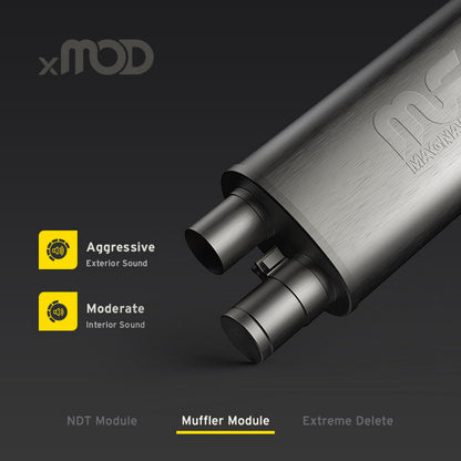 Universal XMOD Performance Muffler; 3in. Offset/Dual; 5x18x8 Body