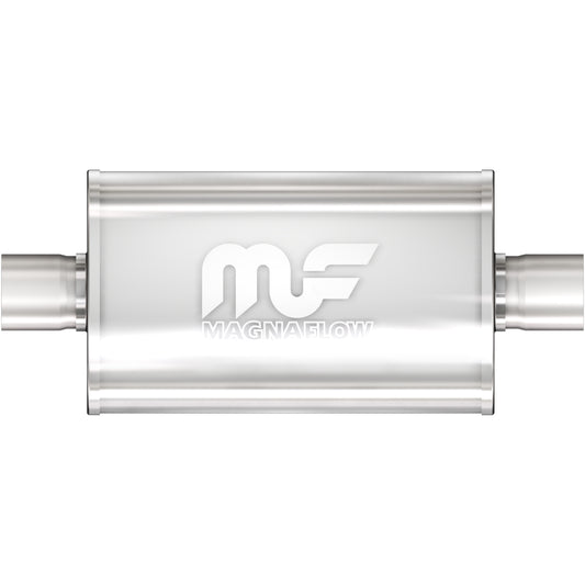 Straight-Through Performance Muffler; 4in. Center/Center; 5x14x8 Body