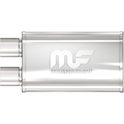 Straight-Through Performance Muffler; 2.5in. Offset Same End; 5x14x8 Body