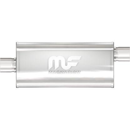 Straight-Through Performance Muffler; 3in. Offset/Center; 5x14x8 Body