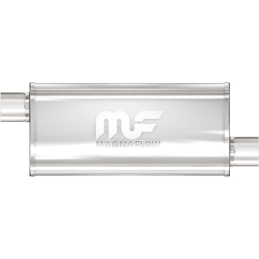 Straight-Through Performance Muffler; 2.25in. Offset/Offset; 5x14x8 Body