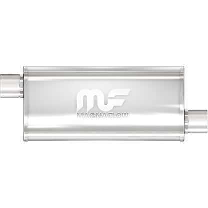 Straight-Through Performance Muffler; 3in. Offset/Offset; 5x18x8 Body