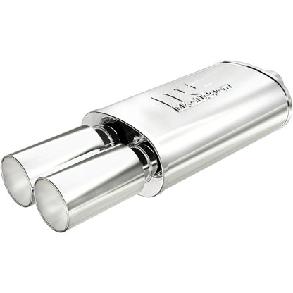 Straight-Through Performance Muffler; 2.25/3.5in. Center/Dual; 5x14x8 Body