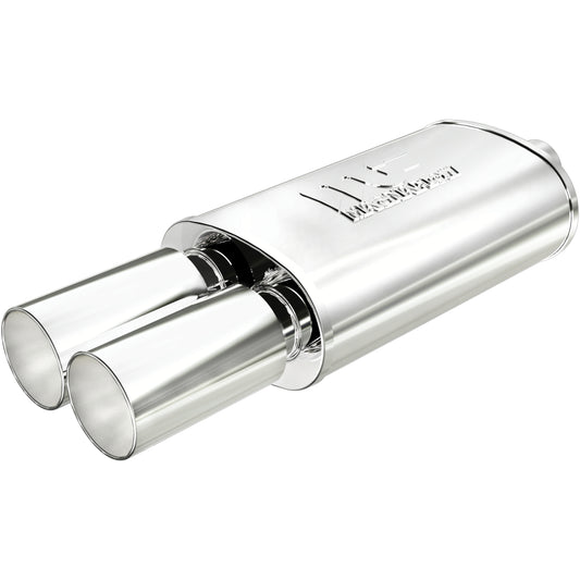 Straight-Through Performance Muffler; 2.25/3.5in. Center/Dual; 5x14x8 Body
