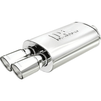 Straight-Through Performance Muffler; 2.25/3in. Center/Dual; 5x14x8 Body