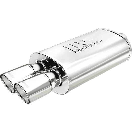 Straight-Through Performance Muffler; 2.25/3in. Center/Dual; 5x14x8 Body