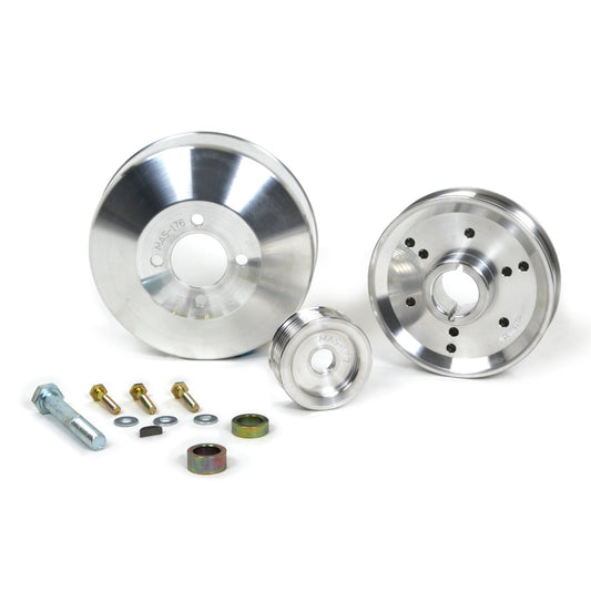 BBK 1996-2001 MUSTANG GT/COBRA 3 PC UNDER DRIVE PULLEY KIT (ALUMINUM)