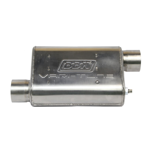 BBK UNIVERSAL 2-1/2 VARITUNE ADJUSTABLE MUFFLER DOUBLE OFFSET (STAINLESS)