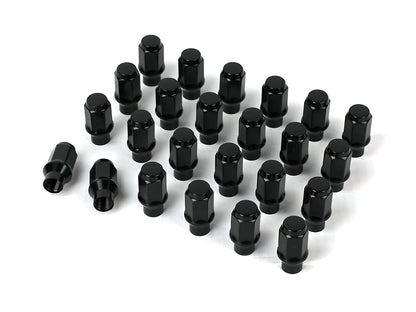 ICON Alloys Lug Nut Kit M14 X 1.5 Extended Thread With Custom Shank Black 24 Count