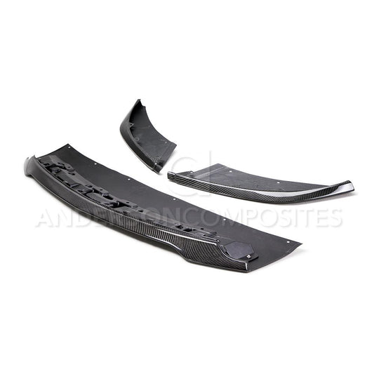 Anderson Composites AC-FL15MU350 Carbon Fiber Front Splitter For 2015-2020 Ford Mustang Shelby GT350 (3PC)