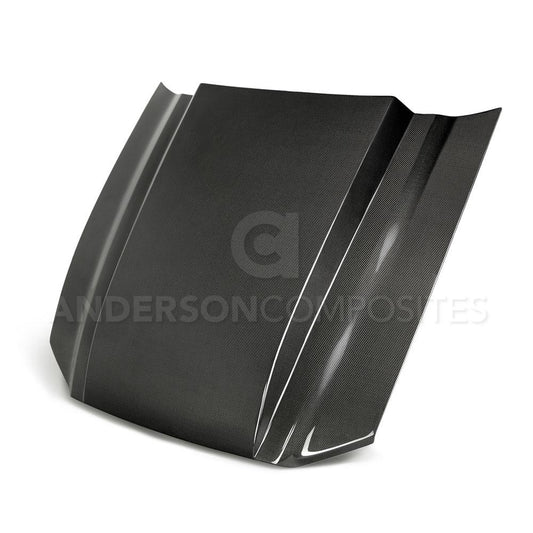 Anderson Composites AC-HD13FDMU-CJ Type-CJ Carbon Fiber Cowl Hood For 2013-2014 Ford Mustang