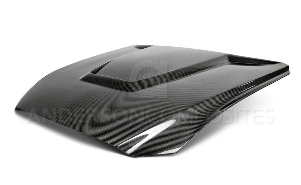 Anderson Composites AC-HD15FDMU-GR-DS Type-GR (GT350 Style) Double Sided Carbon Fiber Hood For 2015-2017 Ford Mustang