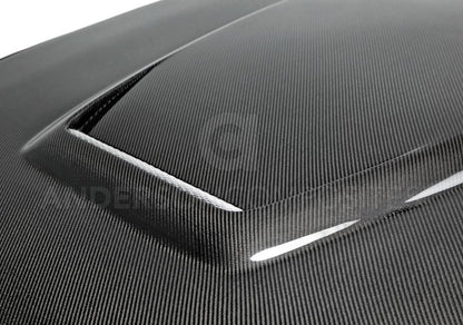 Anderson Composites AC-HD15FDMU-GR-DS Type-GR (GT350 Style) Double Sided Carbon Fiber Hood For 2015-2017 Ford Mustang