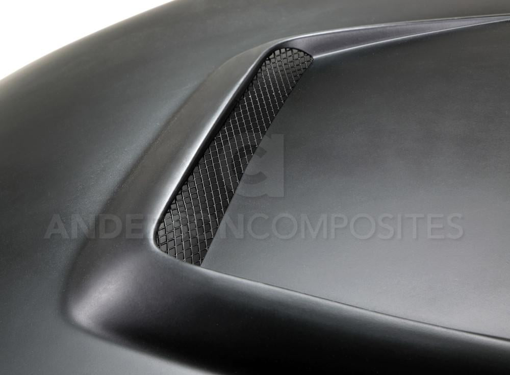 Anderson Composites AC-HD15FDMU-GR-GF Type-GR (GT350 Style) Fiberglass Hood For 2015-2017 Ford Mustang