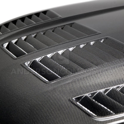 Anderson Composites AC-HD15FDMU-TW-DS Type-TW Double Sided Carbon Fiber Hood For 2015-2017 Ford Mustang