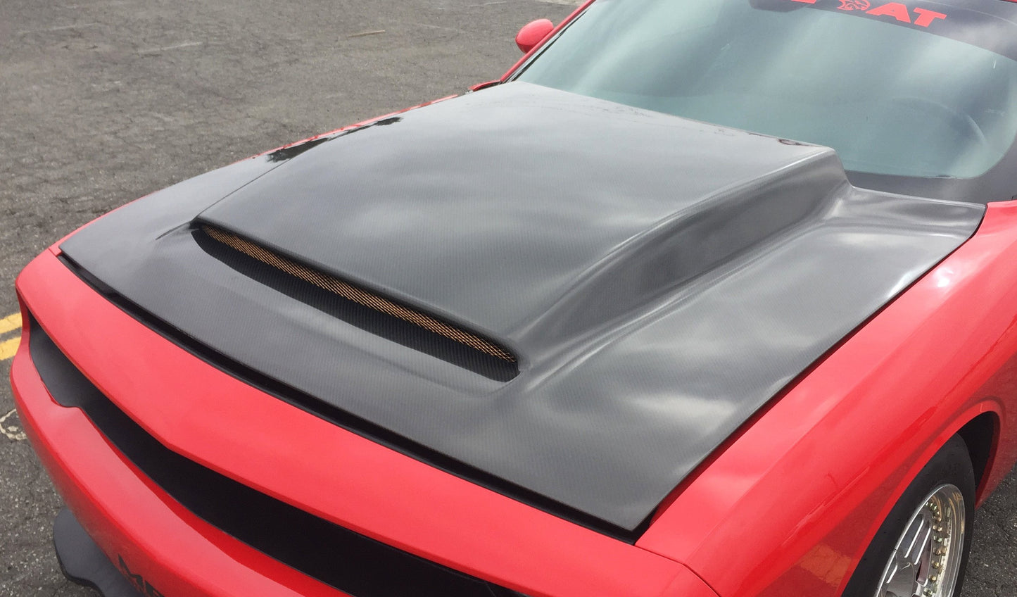 Anderson Composites AC-HD18DGCHDM-KB Type-DP Carbon Fiber Demon Style Cowl Hood For 2018-2020 Challenger