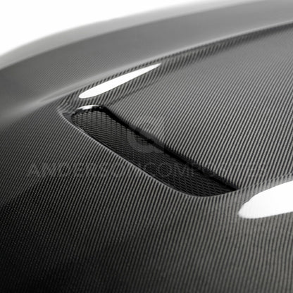 Anderson Composites AC-HD18FDMU-GR-DS Type-GR (GT350 Style) Double Sided Carbon Fiber Hood For 2018-2020 Ford Mustang