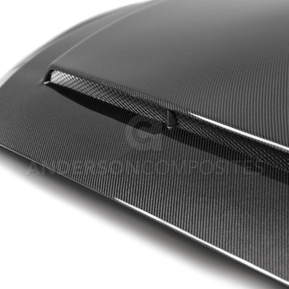 Anderson Composites AC-HD18FDMU-SN-DS Type-SN Double Sided Carbon Fiber Hood For 2018-2020 Ford Mustang