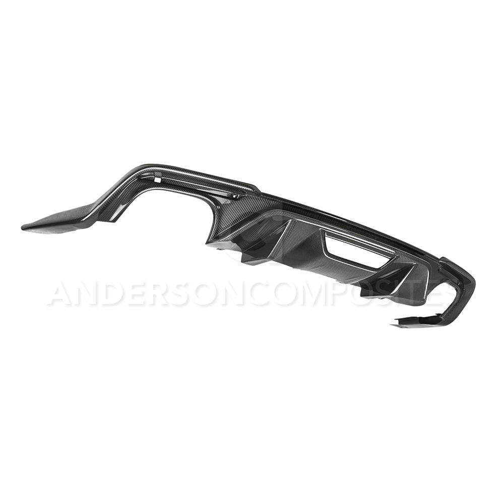 Anderson Composites AC-RL18FDMU-AO Type-OE Carbon Fiber Quad Tip Rear Valance For 2018-2020 Ford Mustang