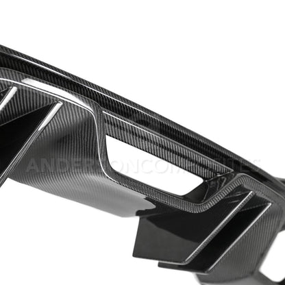 Anderson Composites AC-RL18FDMU-AR Type-AR Carbon Fiber Quad Tip Rear Valance For 2018-2020 Ford Mustang