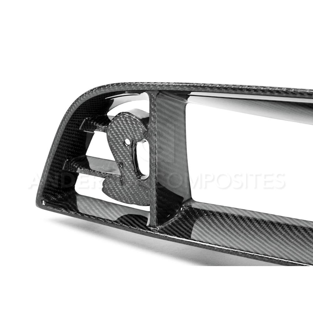 Anderson Composites AC-UG1213FDGT-C Carbon Fiber Front Upper Grille For 2013-2014 Ford Shelby GT500 With Location For Cobra Emblem