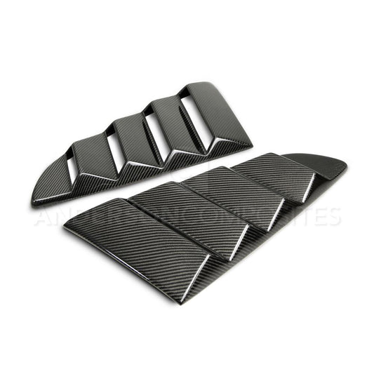 Anderson Composites AC-WL15FDMU-V Type-V Carbon Fiber Window Louvers For 2015-2020 Ford Mustang