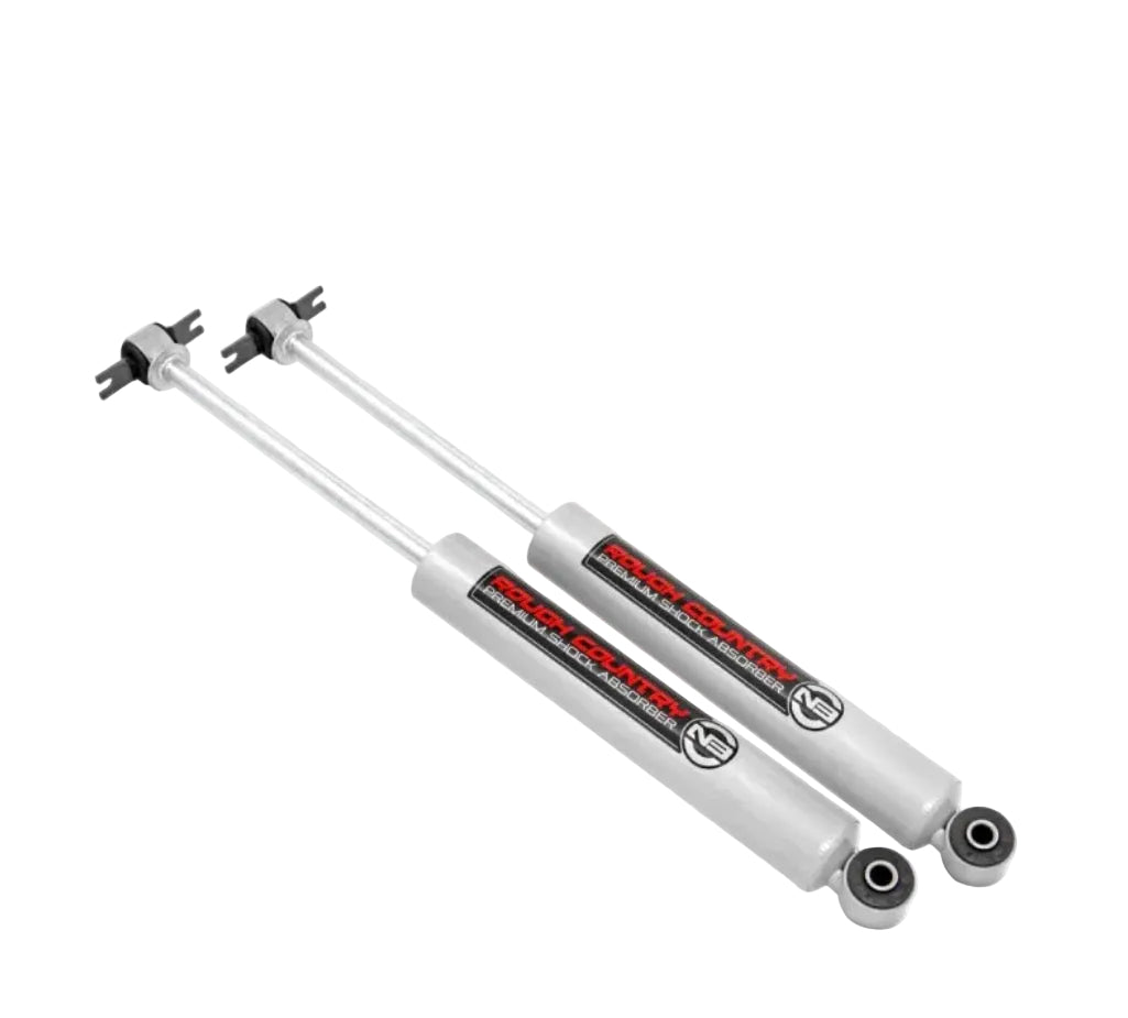Rough Country N3 Rear Shocks for Jeep Cherokee 1984-2001, 0-4 Inch Lift, Metallic Silver